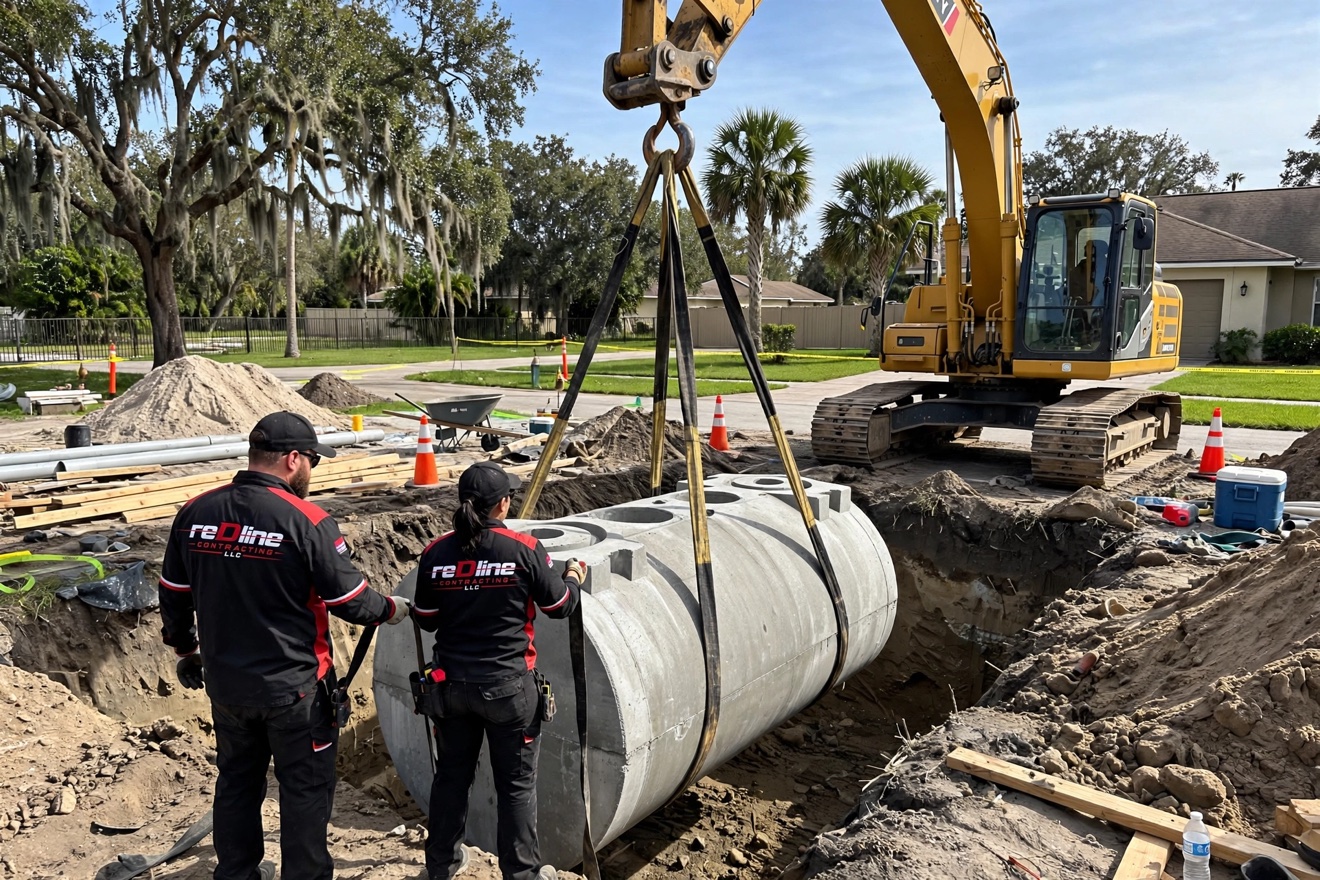 Septic System Services — reDline Contracting at work