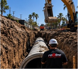 Underground Utility Installation — reDline Contracting at work